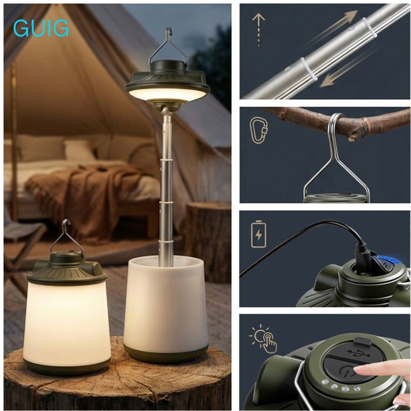 Outdoor Adventure Ni - Neue Teleskop-RGB-Campinglampe USB-Aufladbare Tragbare Outdoor-Laterne Zeltlampe