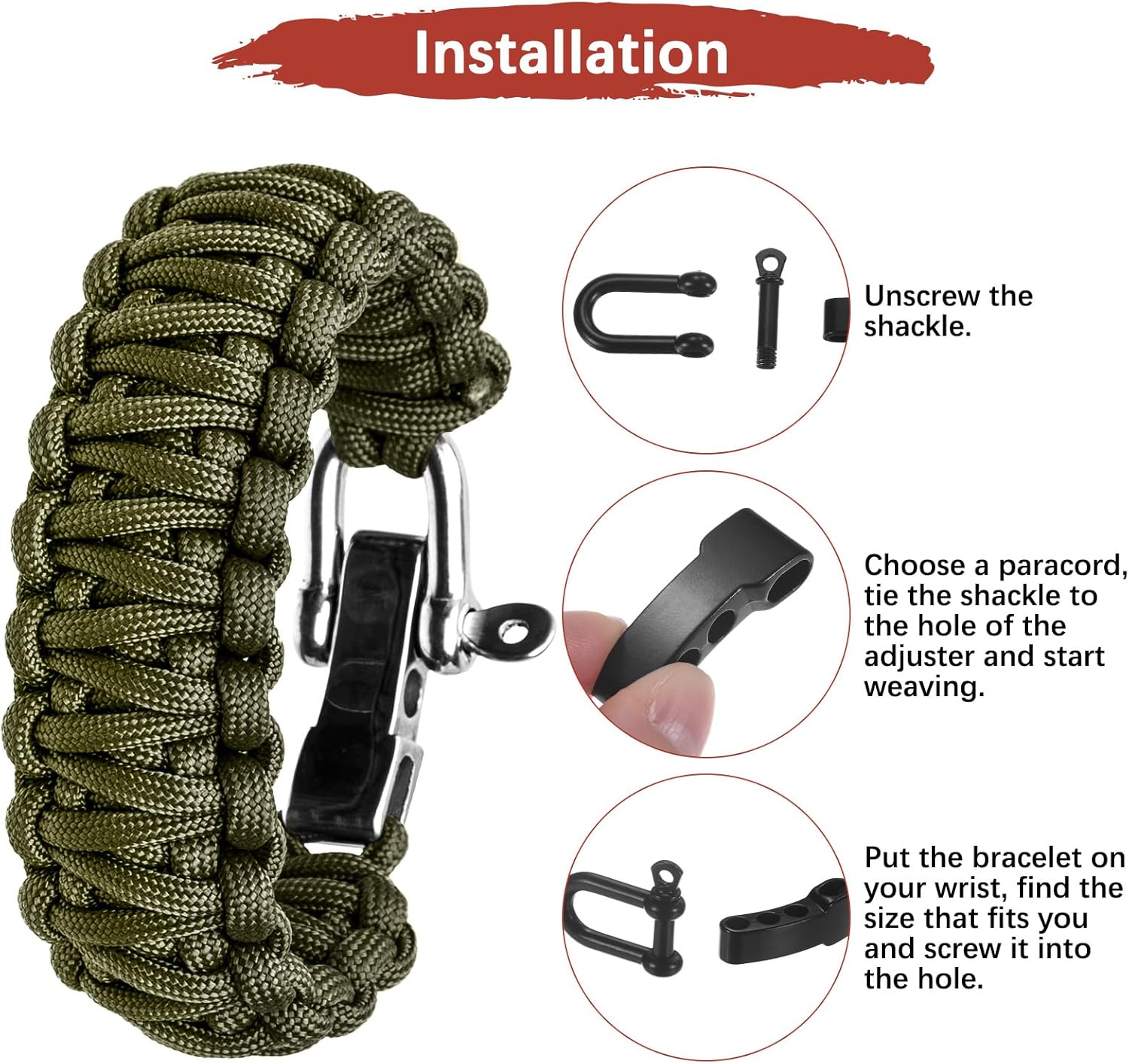 4/10 Stück Paracord-Armband-Sc – Outdoor Adventure Watches Bewertung und Preis